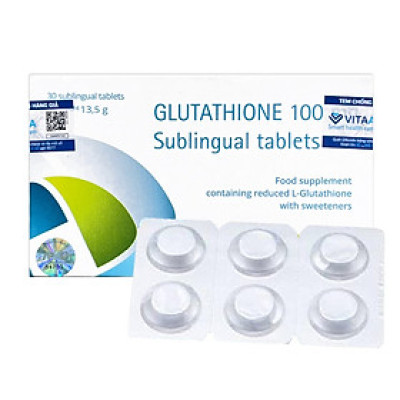 Viên ngậm trắng da Glutathione 100mg Sublingual Tablets