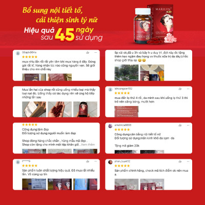 Liệu trình tăng nội tiết tố nữ Marilyn Plus Dân Khang giảm khô hạn tăng sinh lý nữ hộp 30 viên