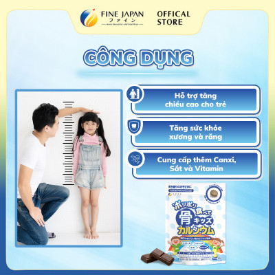 Viên nhai Canxi Cá Tuyết Bone’s Calcium Tablets for Kids FINE JAPAN bổ sung Canxi phát triển chiều cao