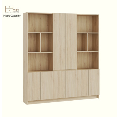 HAPPY FURNITURE , Kệ sách 8 cửa mở - CATY, KSA_083 , 160cm x 28cm x 180cm DxRxC