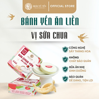 Bánh Sữa Chua Yến Ăn Liền - Yến Sào Nguyên Chất Kết Hợp Trái Cây Sấy Thăng Hoa & Sữa Chua Lên Men Tự Nhiên, Giòn Tan Chua Ngọt Tự Nhiên, Hỗ Trợ Tiêu Hóa, Bồi Bổ Sức Khỏe, Làm Đẹp Da, Không Chất Bảo Quản