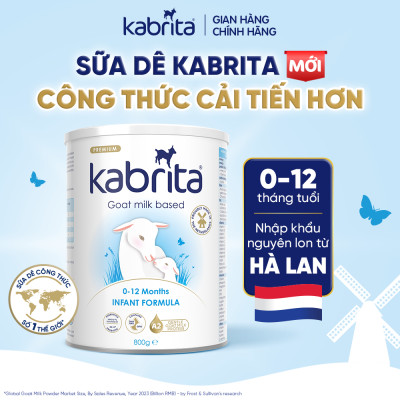 [Phiên bản mới] Thùng 6 lon Sữa dê Kabrita số 1 cho trẻ từ 0 -12 tháng - Lon 800g