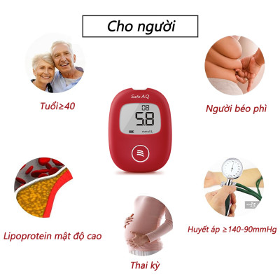 Combo hộp 50 que thử đường huyết và 50 kim lấy máu cho máy đo đường huyết Sinocare Safe AQ