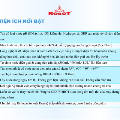 Máy Lọc Nước Điện Giải Ion Kiềm ROBOT IonKing 511 Chế Độ Nóng Nguội Lạnh - Hàng Chính Hãng