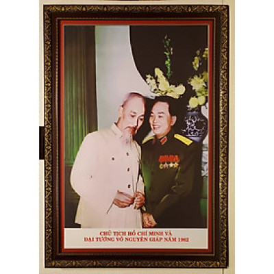 Ảnh gốc in dầu – Bác Hồ & Bác Giáp