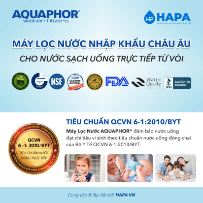 Máy Lọc Nước AQUAPHOR CRYSTAL ECO H Chuẩn Nước Khoáng Uống Trực Tiếp, Công Nghệ NANO Aqualen Độc Quyền, Máy Lọc Nước Không Điện - Nhập Khẩu Châu Âu, Hàng Chính Hãng
