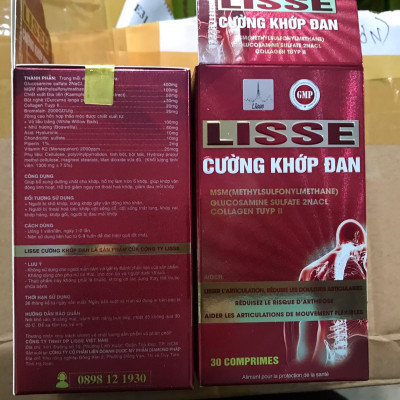 ￼Lisse cường khớp đan -(Hộp 30 viên)-  Hỗ trợ giảm nguy cơ thoái hoá khớp, giảm đau mỏi khớp