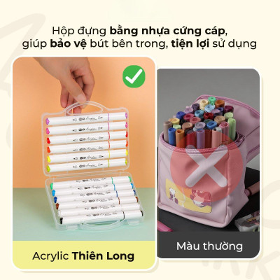 Hộp 24 Bút Lông Màu Acrylic Markers 2 Đầu - Colokit ACM-C002
