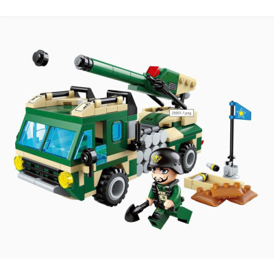 Đồ chơi QMAN 25001 Bộ đồ chơi xếp hình xe quân sự - giao lẻ ngẫu nhiên