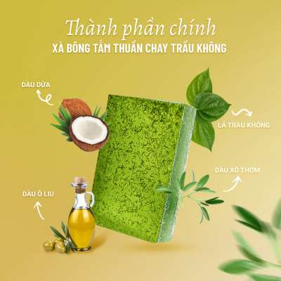 Xà Bông Tắm Thuần Chay Cao Cấp Lá Trầu Không Heebee