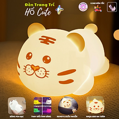 Đèn Trang Trí Hổ Tiger Nằm Đèn Ngủ Đổi Màu Quà Tặng_ Hàng chính hãng