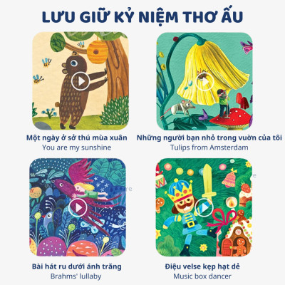 Hộp phát nhạc cho bé mideer Hand Crank Music Box, đồ chơi âm thanh cho bé 1,2,3,4,5,6 tuổi