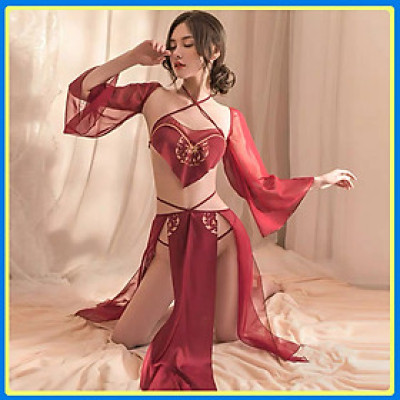 P103 Váy ngủ cổ trang kèm quần váy sexy  - Đầm ngủ nữ cổ trang gợi cảm - Đồ ngủ nữ sexy