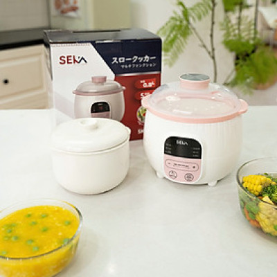 Nồi nấu cháo SEKA SK6182 dung tích 0,8L cho bé ăn dặm - Ninh hầm hấp cách thuỷ chưng yến hàng chính hãng