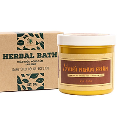 Bộ chăm sóc cảm ơn mẹ Wonmom ( 1 Hộp muối ngâm chân + 1 Hộp thảo mộc xông tắm sau sinh )