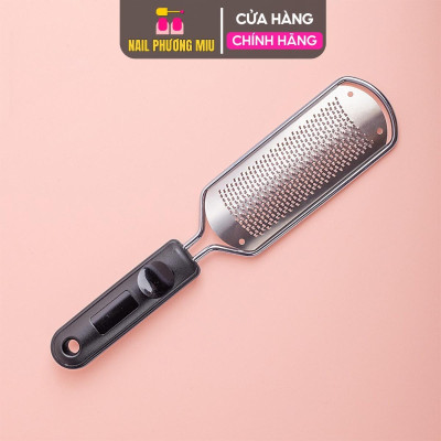 Cây Chà Gót Chân Inox Lưỡi Nổi To Nhỏ Loại Tốt Dài 27cm, Loại Bỏ Tế Bào Cũ, Tay Cầm Nhựa Cứng Bền, Làm Sạch Gót Chân Hiệu Quả, Phụ Kiện Làm Nail