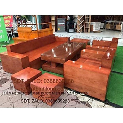 Bàn ghế Phòng Khách gỗ Sồi Nga bộ đối mẫu 115