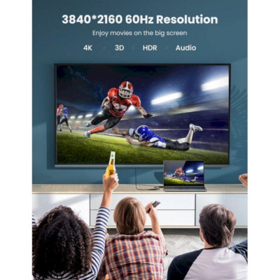 Ugreen UG70694MM137TK 25cm 4K 60HZ Bộ chuyển đổi DP displayport Male sang HD Female Adapter - HÀNG CHÍNH HÃNG