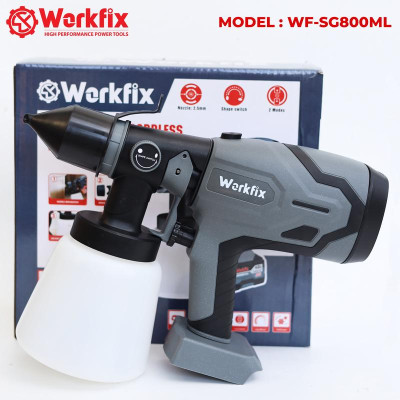 Máy Phun Sơn Workfix WF-SG800ML - 2 Kiểu Phun Linh Hoạt - Pin 10 Cell 21V/4Ah - Bảo Hành 6 Tháng