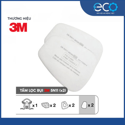Combo (7 món) mặt nạ phòng độc 3M 7501, 7502 kết hợp phin lọc 3M 6001, tấm lọc bụi 5N11 cùng nắp giữ 501 chính hãng, phun thuốc, phun sơn, lọc bụi mịn, vi rút