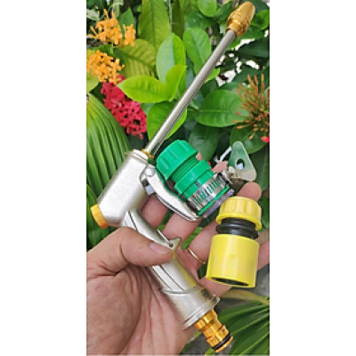 Bộ phụ kiện tưới cây, Rửa xe 3 món VPN-3015, Bộ vòi tưới cây đồng VOI-17 - màu ngẫu nhiên