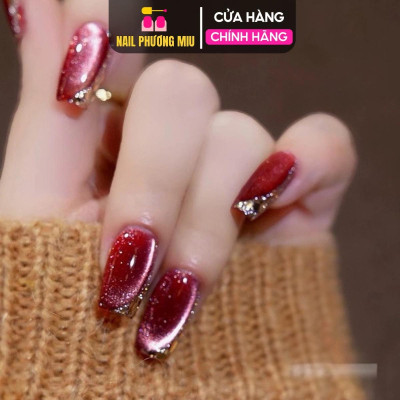Sơn Gel Mắt Mèo Đỏ CR VENDEENI Cao Cấp Chai 15ml Làm Nail, Sơn Gel Mắt Mèo Ánh Trăng Nhũ Kim Cương Hạt Siêu Mịn Bền Màu Nữ
