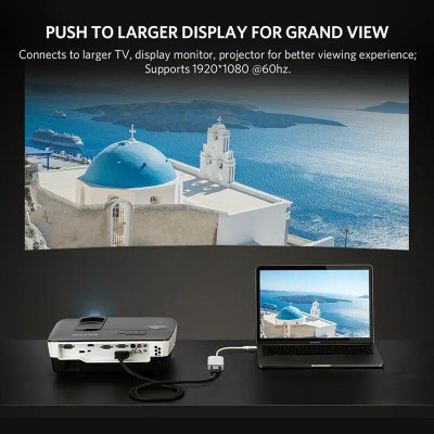 Ugreen UG40866CM114TK 15CM màu Bạc Bộ chuyển đổi TYPE C sang VGA vỏ bọc nhôm - HÀNG CHÍNH HÃNG