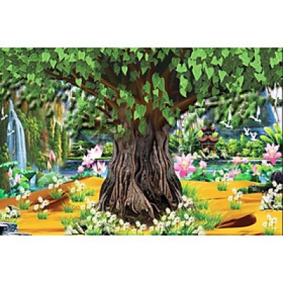 Tranh dán tường 3D cây Bồ Đề - phong thuỷ