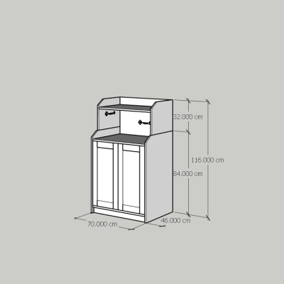 [Happy Home Furniture] CANA,  Tủ cửa mở - 3 ngăn đựng đồ ,  70cm x 46cm x 116cm ( DxRxC), TCM_001