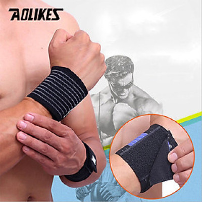 Băng quấn cổ tay tâp gym AOLIKES A-1535 co dãn thoáng khí bảo vệ khớp cổ tay
