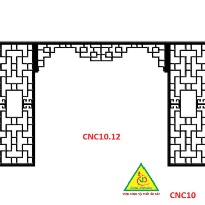Nền tường phong cách Trung Hoa, bình phong gỗ cắt CNC010 - Nội thất lắp ráp Viendong Adv