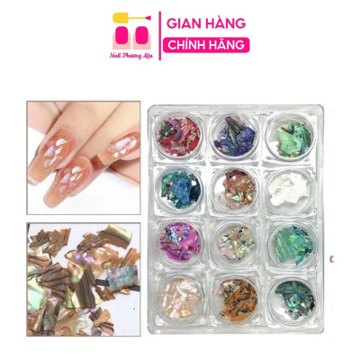 Xà Cừ Vân Đá Siêu Mỏng 12 Màu Làm Nail, 7g/Hũ Ngọc Trai Sáng Bóng, Lấp Lánh Dễ Sử Dụng, Set Xà Cừ Nhiều Màu Cho Thợ Nail