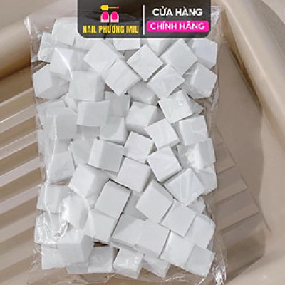 Túi 100 Mút Dặm Ombre Vuông 1x1cm Làm Nail Tiện Lợi, Viên Mút Chuyển Màu Ombre Đậm Nhạt Siêu Mịn, Không Thấm Hút Gel Lên Đều Màu Nữ