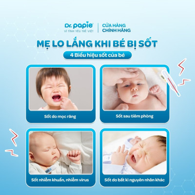 [Mua 1 Tặng 1] Dr.Papie Khăn Hạ Sốt 3mo+ 1 Hộp (5 Gói x 5 Khăn/Gói) Dành Cho Bé Từ 3 Tháng Tặng 1 Gói (5Khăn) Hạ Sốt 3mo+