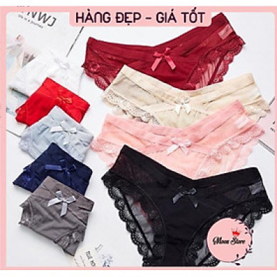 Combo 5 Quần lót nữ ren lưới nơ trước 5779 - chất siêu đẹp kèm ảnh thật