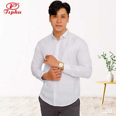 Áo sơ mi màu hồng pastel hiệu Amazing, dáng trẻ slim fit, phong cách Hàn Quốc, vải bamboo mềm mịn