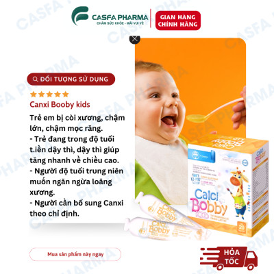 COMBO 3 CALCI hữu cơ BOBBYTW Hanopharco cho bé giúp xương và răng phát triển và chắc khỏe