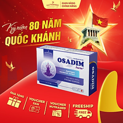 Osadim Forte hỗ trợ đ.i.e.u t.r.ị u xơ tử cung, u nang buồng trứng, cân bằng hormone (40 viên) - Nutramed