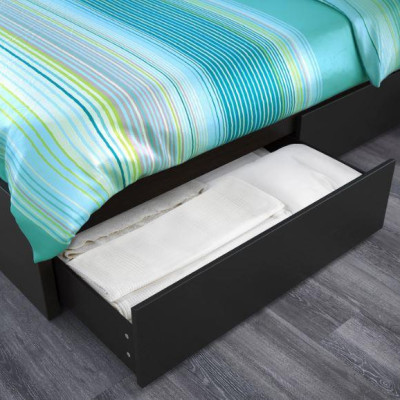 [Miễn phí vận chuyển & lắp đặt] Giường ngủ cao cấp gỗ công nghiệp thiết kế hiện đại tích hợp 2 hộc kéo thông minh Ohaha - GC005 - Màu Đen