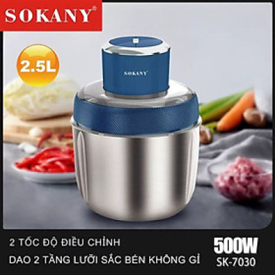 Máy xay thịt đa năng 2IN1 SOKANY SK-7030 cối INOX304, công suất 500W xay thịt, bóc tỏi tiện lợi - HÀNG CHÍNH HÃNG