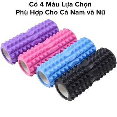 Foam Roller Massage - Con Lăn Yoga Mát Sa Tập Gym Tập Thể Thao Giãn Cơ Ống Trụ Lăn Xốp Có Gai Hãng miDoctor
