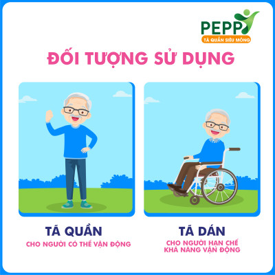 Combo 10 gói Tã/Bỉm Quần Người Lớn, Người Già Peppy Siêu Mỏng, Siêu Thấm, Mềm Mại, Kháng Khuẩn Size M8/L7/XL10