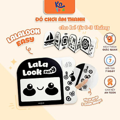 Đồ Chơi Âm Thanh (không đèn) Kèm Thẻ Ziczac Lalalook Easy Đen Trắng Kích Thích Thị Giác và Thính Giác Cho Bé Sơ Sinh 0-3 Tháng - Lalala Baby