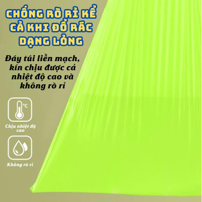 Túi Đựng Rác Dạng Rút Linh Chi Bedding Cuộn 50 Túi Chịu Tải Tốt Siêu Dai Màu Xanh Lá