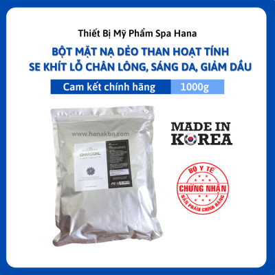 Bột Mặt Nạ Dẻo Than Hoạt Tính Sạch Lỗ Chân Lông Bã Nhờn ADEL Hàn Quốc 1kg