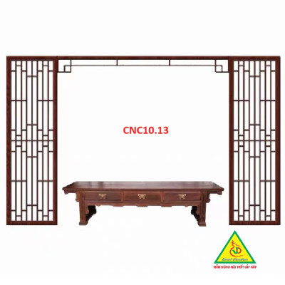 Nền tường phong cách Trung Hoa, bình phong gỗ cắt CNC010 - Nội thất lắp ráp Viendong Adv