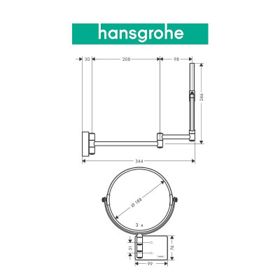 Gương trang điểm hansgrohe AddStoris 41791