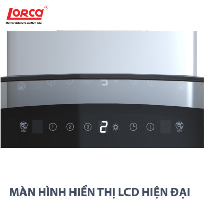 Máy Hút Mùi Kính Cong LORCA TA 2001E - Hàng Chính Hãng Cao Cấp, Bền Bỉ, Êm Ái, Sức Hút Lớn