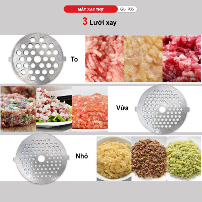 Máy xa thịt Gali GL-1935 - Công suất mạnh mẽ 1800W. Máy đùn thịt công nghiệp. Hàng chính hãng chất lượng cao. BH 24 Tháng