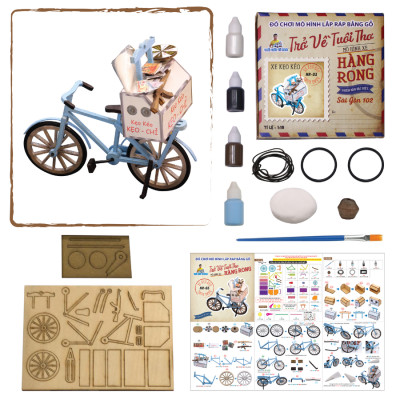 MÔ HÌNH TỰ LẮP RÁP DIY SÀI GÒN XƯA VÀ NAY - XE KẸO KÉO - HR03